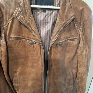 Wilsons Leather Tan Jacket with Zippered Pockets